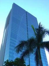 Hotel with glass walls